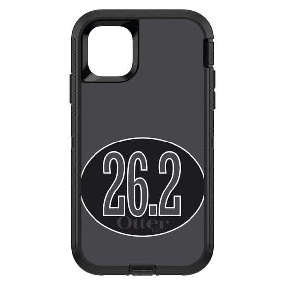DistinctInk OtterBox Defender Custom Case for Apple iPhone 15 (6.1" Screen) - Show Your Love of Running - Slim Profile Design