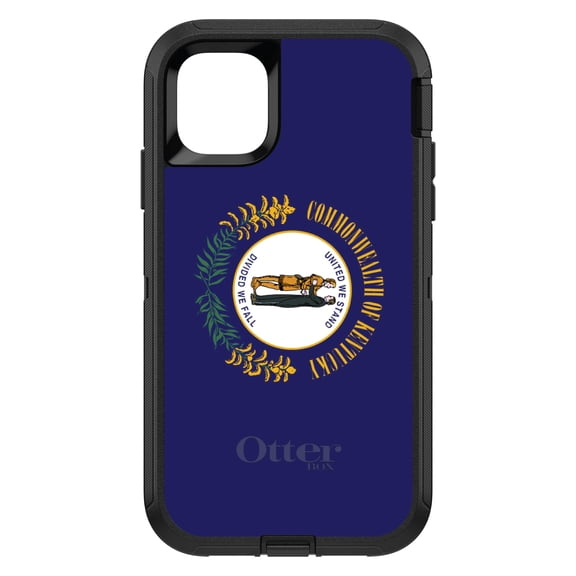 DistinctInk OtterBox Defender Custom Case for Apple iPhone 15 (6.1" Screen) - US State Flag - Tempered Glass Back