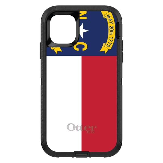 DistinctInk OtterBox Defender Custom Case for Apple iPhone 15 (6.1" Screen) - US State Flag - Tempered Glass Back