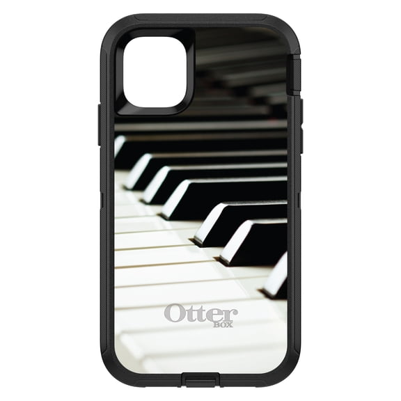 DistinctInk OtterBox Defender Custom Case for Apple iPhone 15 (6.1" Screen) - Piano Keys Keyboard - Slim Profile Design