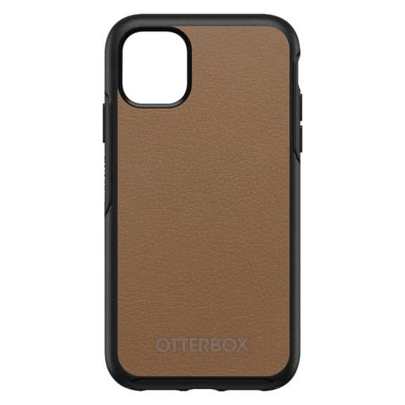DistinctInk OtterBox Symmetry Custom Case for Apple iPhone 15 (6.1" Screen) - Printed Faux Leather Image - Lightweight Grip