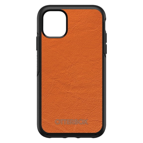 DistinctInk OtterBox Symmetry Custom Case for Apple iPhone 15 (6.1" Screen) - Printed Faux Leather Image - Raised Bezel Screen Guard
