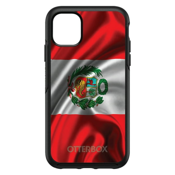 DistinctInk OtterBox Symmetry Custom Case for Apple iPhone 15 (6.1" Screen) - Show Your Love of Peru - Lightweight Grip