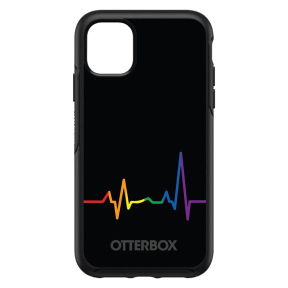 DistinctInk OtterBox Symmetry Custom Case for Apple iPhone 15 (6.1" Screen) - Show Your LGBTQ Support - Shockproof Protection