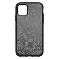 thumbnail image 1 of DistinctInk OtterBox Symmetry Custom Case for Apple iPhone 15 (6.1" Screen) - Shades of Grey Floral Pattern - Raised Bezel Screen Guard, 1 of 2