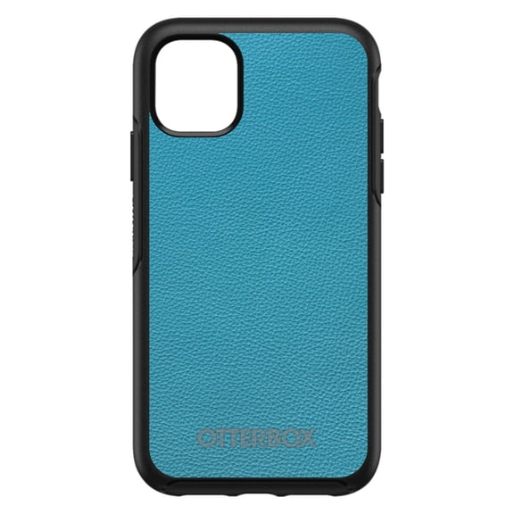DistinctInk OtterBox Symmetry Custom Case for Apple iPhone 15 (6.1" Screen) - Printed Faux Leather Image - Wireless Charging Compatible