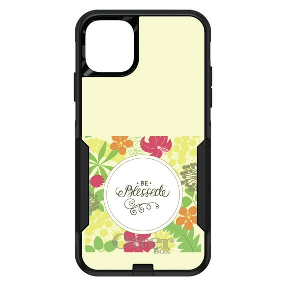 DistinctInk OtterBox Commuter Custom Case for Apple iPhone 15 Plus (6.7" Screen) - Floral Pattern Yellow - Shockproof Protection