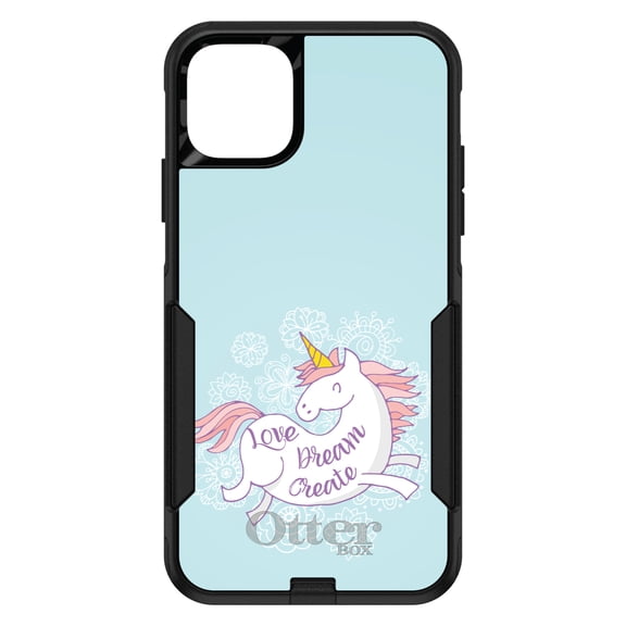 DistinctInk OtterBox Commuter Custom Case for Apple iPhone 15 Plus (6.7" Screen) - Love / Dream / Create - Wireless Charging Compatible