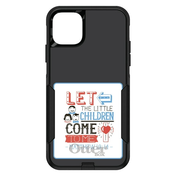 DistinctInk OtterBox Commuter Custom Case for Apple iPhone 15 Plus (6.7" Screen) - Let the Little Children Come To Me - Shockproof Protection