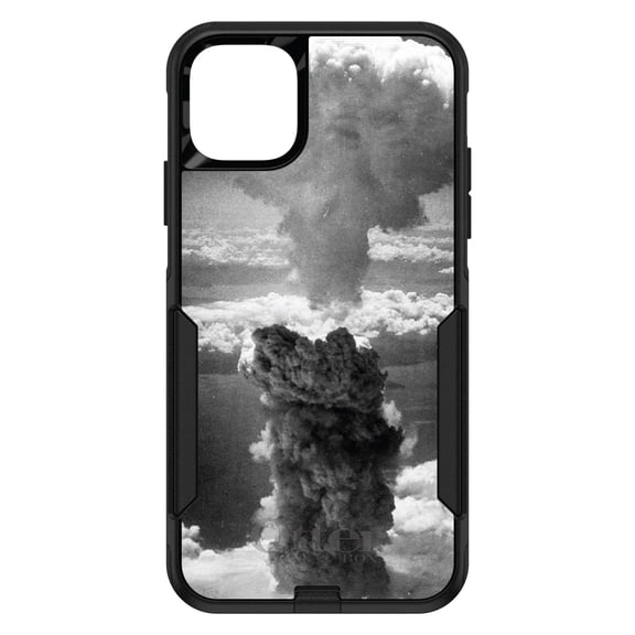 DistinctInk OtterBox Commuter Custom Case for Apple iPhone 15 Plus (6.7" Screen) - Nuclear Mushroom Cloud - Tempered Glass Back