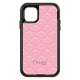 thumbnail image 1 of DistinctInk Case for iPhone 15 PLUS (6.7" Screen) - OtterBox Defender Custom Black Case - Pink & White Rose Pattern, 1 of 2