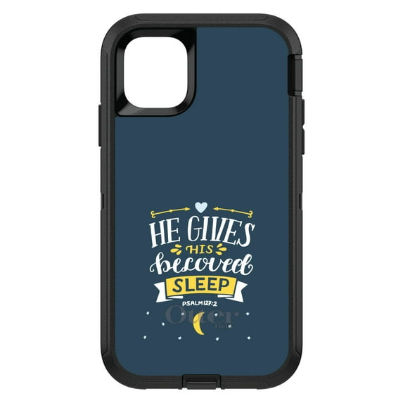 DistinctInk OtterBox Defender Custom Case for Apple iPhone 15 Plus (6.7" Screen) - He Gives His Beloved Sleep - Lightweight Grip