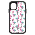 thumbnail image 1 of DistinctInk Case for iPhone 15 PLUS (6.7" Screen) - OtterBox Defender Custom Black Case - Summer Graphics - Flamingo Pattern - Pink, 1 of 2