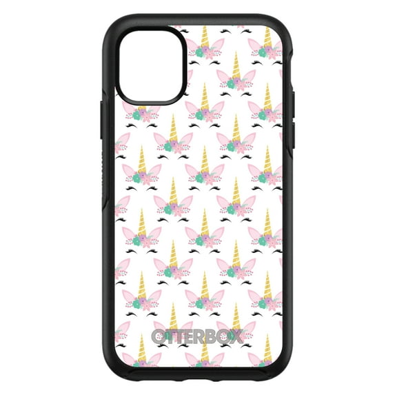 DistinctInk OtterBox Symmetry Custom Case for Apple iPhone 15 Plus (6.7" Screen) - White Pink Teal - Lightweight Grip