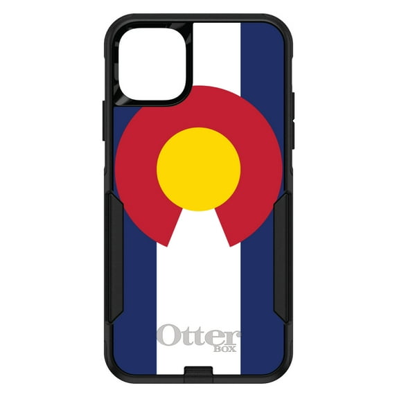 DistinctInk Case for iPhone 15 PRO (6.1" Screen) - OtterBox Commuter Custom Black Case - Colorado State Flag - US State Flag
