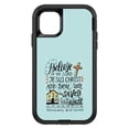 thumbnail image 1 of DistinctInk OtterBox Defender Custom Case for Apple iPhone 15 Pro (6.1" Screen) - Believe in the Lord Jesus Christ - Lightweight Grip, 1 of 2