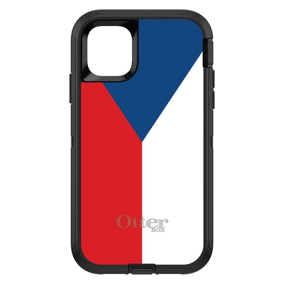 DistinctInk OtterBox Defender Custom Case for Apple iPhone 15 Pro (6.1" Screen) - Czech Republic Flag - Slim Profile Design