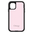 thumbnail image 1 of DistinctInk Case for iPhone 15 PRO (6.1" Screen) - OtterBox Defender Custom Black Case - Pink & White Thin Chevron Pattern, 1 of 2