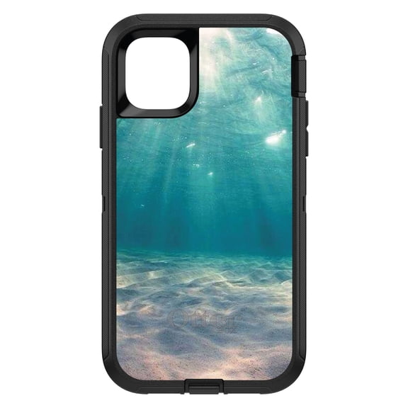 DistinctInk OtterBox Defender Custom Case for Apple iPhone 15 Pro (6.1" Screen) - Underwater Sun Sand - Lightweight Grip