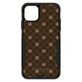 thumbnail image 1 of DistinctInk Case for iPhone 15 Pro MAX (6.7" Screen) - OtterBox Commuter Custom Black Case - Brown & Pink Floral Pattern, 1 of 2