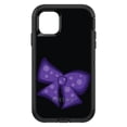 thumbnail image 1 of DistinctInk Case for iPhone 15 Pro MAX (6.7" Screen) - OtterBox Defender Custom Black Case - Purple Black Bow Ribbon - Cartoon Bows / Ribbons, 1 of 2