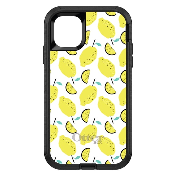 DistinctInk OtterBox Defender Custom Case for Apple iPhone 15 Pro Max (6.7" Screen) - Lemonade - Shockproof Protection