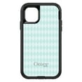 thumbnail image 1 of DistinctInk Case for iPhone 15 Pro MAX (6.7" Screen) - OtterBox Defender Custom Black Case - Teal Diamond Pattern, 1 of 2