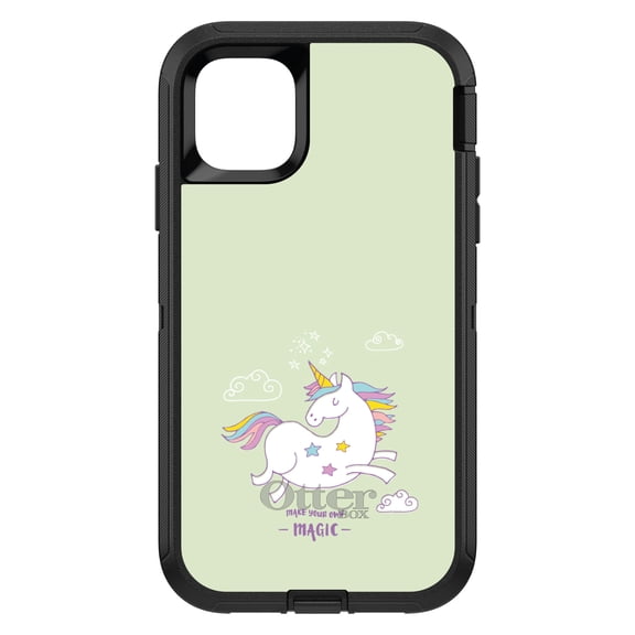 DistinctInk OtterBox Defender Custom Case for Apple iPhone 15 Pro Max (6.7" Screen) - Make Your Own Magic - Tempered Glass Back