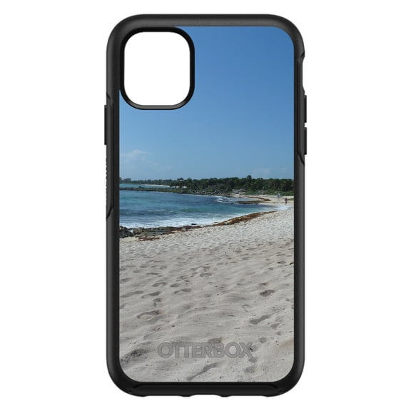 DistinctInk OtterBox Symmetry Custom Case for Apple iPhone 15 Pro Max (6.7" Screen) - Beach Scene Akumal Mexico - Shockproof Protection