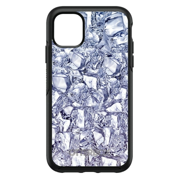 DistinctInk Case for iPhone 15 Pro MAX (6.7" Screen) - OtterBox Symmetry Custom Black Case - Crystal Clear Ice Image Print