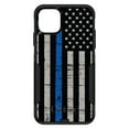 thumbnail image 1 of DistinctInk Case for iPhone 11 (6.1" Screen) - OtterBox Commuter Custom Black Case - Weathered Thin Blue Line US Flag - Show Your Support for First Responders, 1 of 2