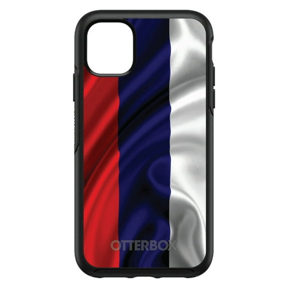 DistinctInk Case for iPhone 12 MINI (5.4" Screen) - OtterBox Symmetry Custom Black Case - Russia Russian Waving Flag Red Yellow - Show Your Love of Russia
