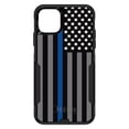 thumbnail image 1 of DistinctInk Case for iPhone 12 / 12 PRO (6.1" Screen) - OtterBox Commuter Custom Black Case - Thin Blue Line US Flag Law Enforcement - Show Your Support for First Responders, 1 of 2