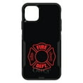 thumbnail image 1 of DistinctInk Case for iPhone 13 PRO (6.1" Screen) - OtterBox Commuter Custom Black Case - Red Fire Department Maltese Cross - Show Your Support for First Responders, 1 of 2