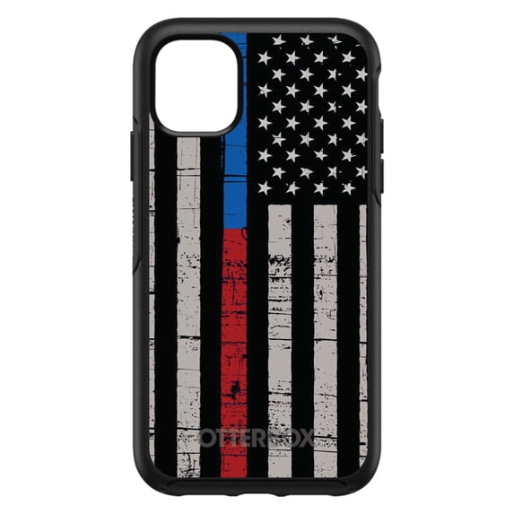 DistinctInk OtterBox Symmetry Custom Case for Apple iPhone 14 Plus (6.7" Screen) - Show Your Support for First Responders - Lightweight Grip