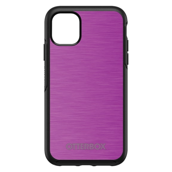 DistinctInk OtterBox Symmetry Custom Case for Apple iPhone 15 (6.1" Screen) - Printed Image of Stainless Steel - Tempered Glass Back