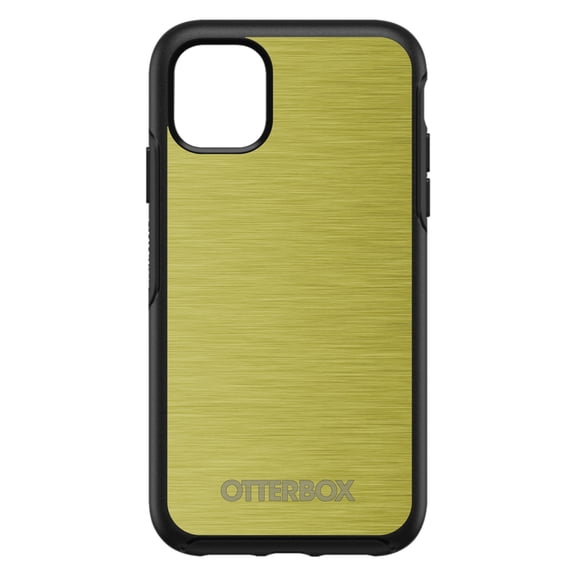 DistinctInk OtterBox Symmetry Custom Case for Apple iPhone 15 (6.1" Screen) - Printed Image of Stainless Steel - Lightweight Grip