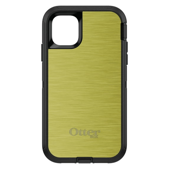 DistinctInk OtterBox Defender Custom Case for Apple iPhone 15 Pro (6.1" Screen) - Printed Image of Stainless Steel - Tempered Glass Back