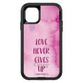 thumbnail image 1 of DistinctInk Case for iPhone 15 Pro MAX (6.7" Screen) - OtterBox Defender Custom Black Case - 1 Corinthians 13 - Love Never Gives Up - Show Your Love of Christ, 1 of 2