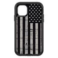 thumbnail image 1 of DistinctInk Case for iPhone 15 Pro MAX (6.7" Screen) - OtterBox Defender Custom Black Case - Black Grey US Flag United States - Show Your Love of the United States of America, 1 of 2