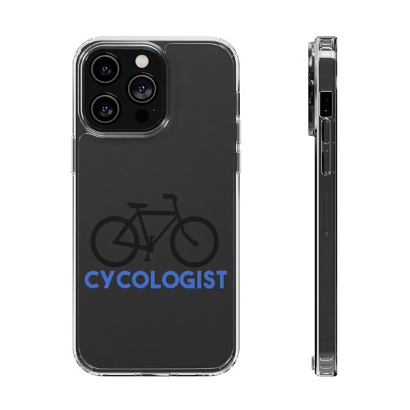 DistinctInk Clear Hybrid Case for Apple iPhone 13 Pro (6.1" Screen) - Cycologist Bicycle Cycling - Shockproof Protection