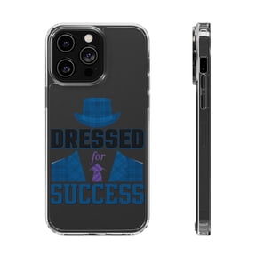 DistinctInk Clear Hybrid Case for Apple iPhone 13 Pro (6.1" Screen) - Dressed For Success - Shockproof Protection