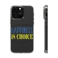 thumbnail image 1 of DistinctInk Clear Case for Apple iPhone 13 PRO (6.1" Screen) - Happiness Is Choice, 1 of 9