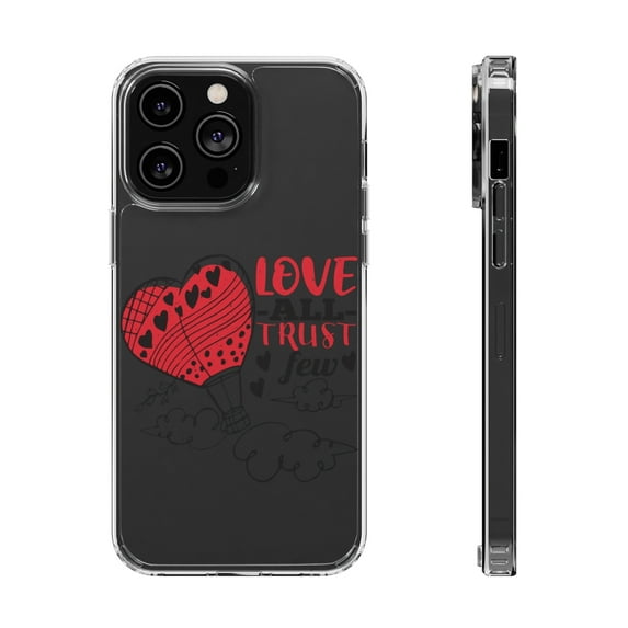 DistinctInk Clear Case for Apple iPhone 13 PRO (6.1" Screen) - Love All Trust Few