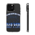 thumbnail image 1 of DistinctInk Clear Hybrid Case for Apple iPhone 13 Pro (6.1" Screen) - Sleep Half A Day Won Half A Life - Lightweight Grip, 1 of 9