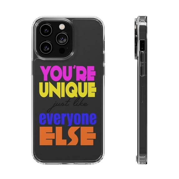 DistinctInk Clear Hybrid Case for Apple iPhone 13 Pro (6.1" Screen) - Unique Like Everyone Else - Raised Bezel Screen Guard