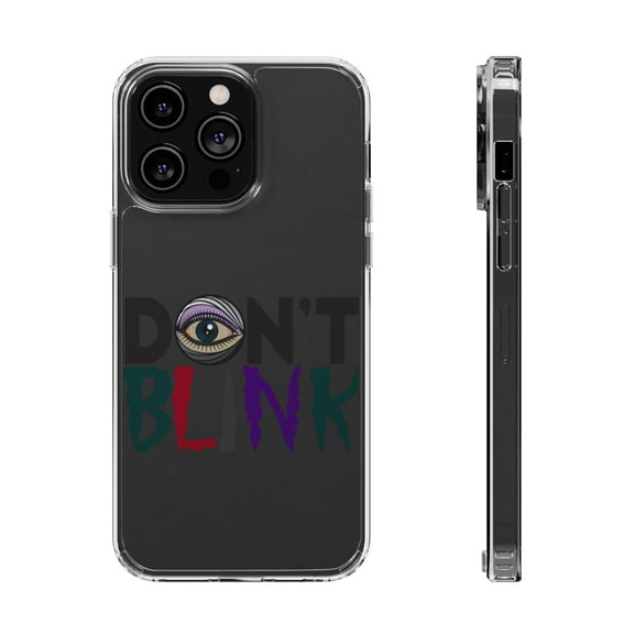 DistinctInk Clear Hybrid Case for Apple iPhone 13 Pro Max (6.7" Screen) - Don't Blink - Shockproof Protection
