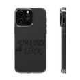 thumbnail image 1 of DistinctInk Clear Hybrid Case for Apple iPhone 13 Pro Max (6.7" Screen) - I'm a Chick with a Stick Golf - Shockproof Protection, 1 of 9