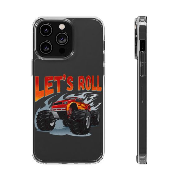 DistinctInk Clear Hybrid Case for Apple iPhone 13 Pro Max (6.7" Screen) - Let's Roll - Shockproof Protection