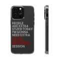 thumbnail image 1 of DistinctInk Clear Hybrid Case for Apple iPhone 13 Pro Max (6.7" Screen) - People Are Stupid Need Extra Kick Boxing - Wireless Charging Compatible, 1 of 9